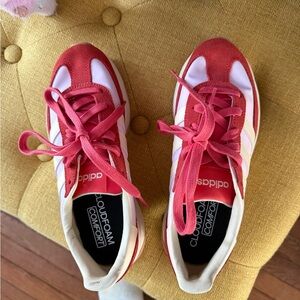 Adidas Red and White Cloudfoam Comfort Shoes